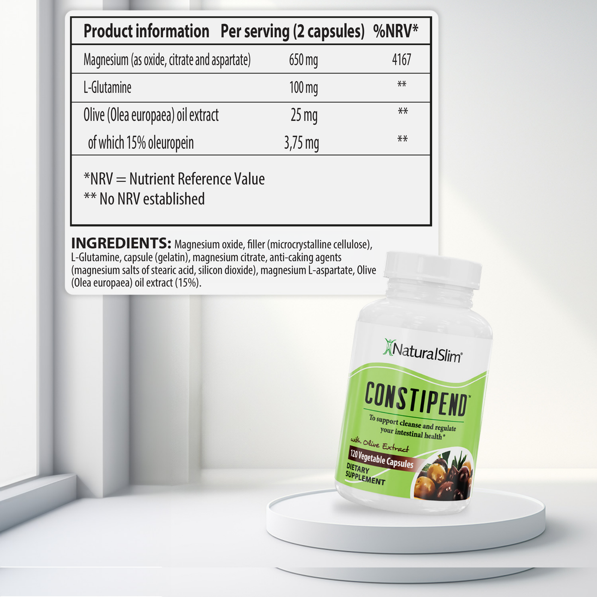 Constipend nutritional information