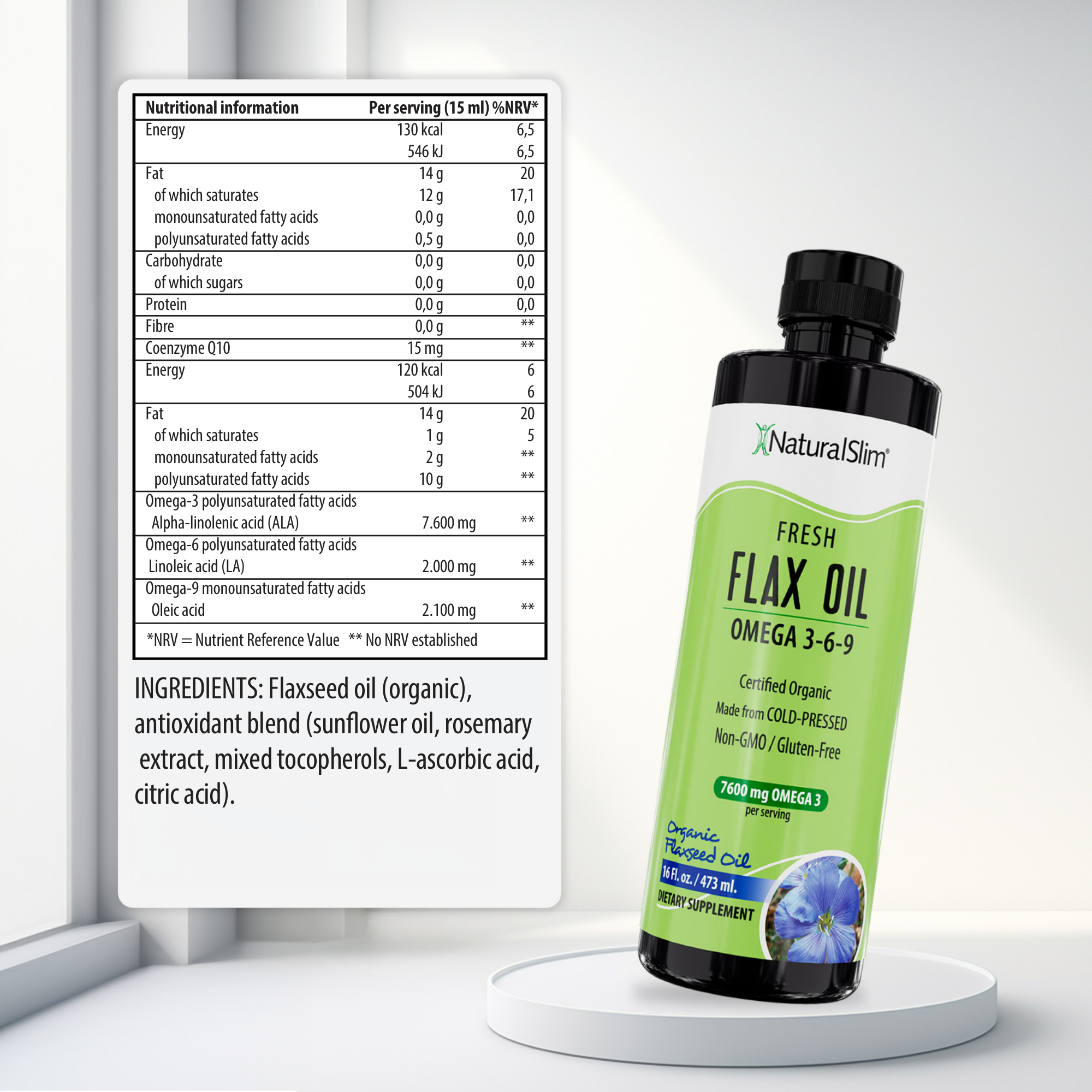 FlaxOil nutritional information
