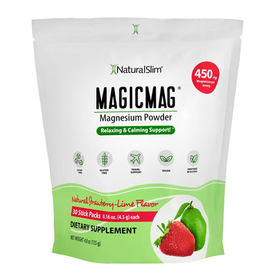 MAGICMAG Stick Packs | Travel | Strawberry-Lime | Magnesium Citrate Supplement - product lifestyle image